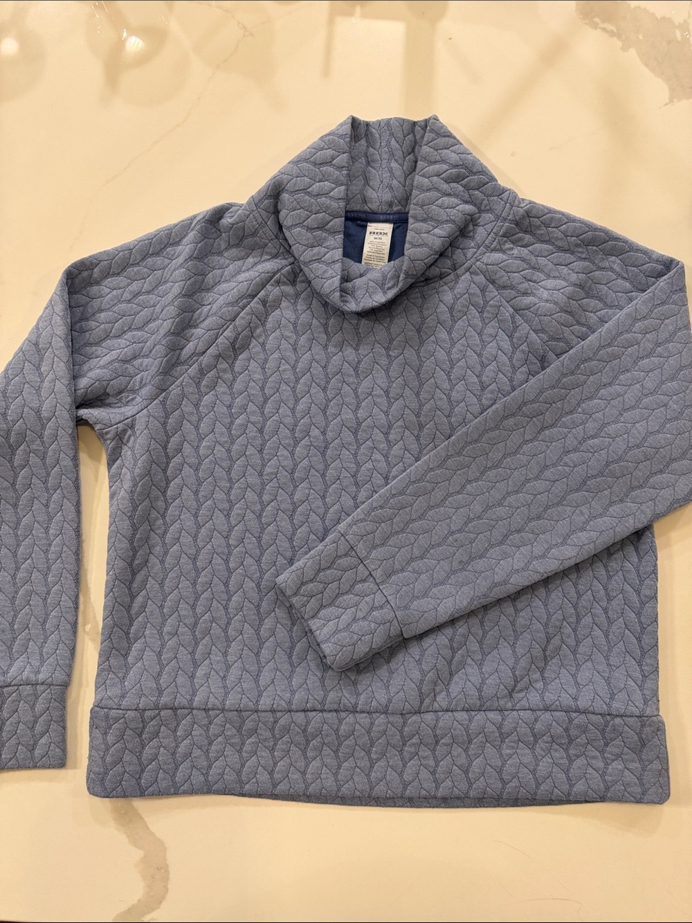 RBX Quilted Turtleneck Sweater - periwinkle
